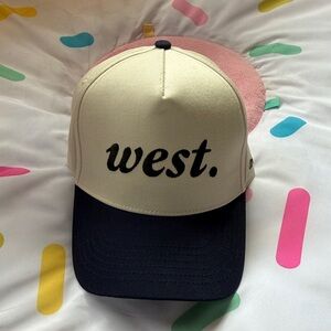 West. Two-Tone Trucker Hat - Cream & Blue